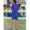 image:imageANRABESS Womens Button Down Shirt Dress Summer Short Sleeve Business Casual Shift Dresses with Pockets 2026 TrendyRoyal Blue