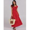 image:imageANRABESS Womens Casual Summer Maxi Dress Flutter Short Sleeve Scoop Neck Smocked A Line Flowy Beach Vacation Long DressesRed Floral
