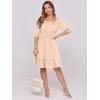 image:imageANRABESS Womens Lantern Short Sleeve Square Neck Casual Flowy Mini Dresses 2026 Holiday Summer Spring Beach Vacation ClothesApricot