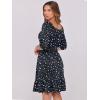 image:imageANRABESS Womens Lantern Short Sleeve Square Neck Casual Flowy Mini Dresses 2026 Holiday Summer Spring Beach Vacation ClothesBlue Floral