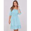 image:imageANRABESS Womens Lantern Short Sleeve Square Neck Casual Flowy Mini Dresses 2026 Holiday Summer Spring Beach Vacation ClothesLight Blue