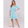 image:imageANRABESS Womens Lantern Short Sleeve Square Neck Casual Flowy Mini Dresses 2026 Holiday Summer Spring Beach Vacation ClothesLight Blue