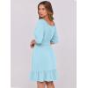 image:imageANRABESS Womens Lantern Short Sleeve Square Neck Casual Flowy Mini Dresses 2026 Holiday Summer Spring Beach Vacation ClothesLight Blue