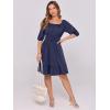 image:imageANRABESS Womens Lantern Short Sleeve Square Neck Casual Flowy Mini Dresses 2026 Holiday Summer Spring Beach Vacation ClothesNavy Blue
