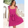 image:imageANRABESS Womens Sleeveless Tie Strap Mini Dress Summer Square Neck Smocked A Line Swing Elegant Cute Cocktail Short Dresses