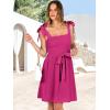 image:imageANRABESS Womens Sleeveless Tie Strap Mini Dress Summer Square Neck Smocked A Line Swing Elegant Cute Cocktail Short Dresses