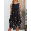 image:imageANRABESS Womens Summer Casual Beach Cover Up Dress Sleeveless Asymmetric Hem Flowy Vacation Cruise Short SundressBlack Floral