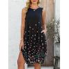 image:imageANRABESS Womens Summer Casual Beach Cover Up Dress Sleeveless Asymmetric Hem Flowy Vacation Cruise Short SundressBlack Floral