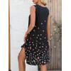 image:imageANRABESS Womens Summer Casual Beach Cover Up Dress Sleeveless Asymmetric Hem Flowy Vacation Cruise Short SundressBlack Floral
