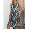 image:imageANRABESS Womens Summer Casual Beach Cover Up Dress Sleeveless Asymmetric Hem Flowy Vacation Cruise Short SundressLeaf Printed