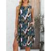 image:imageANRABESS Womens Summer Casual Beach Cover Up Dress Sleeveless Asymmetric Hem Flowy Vacation Cruise Short SundressLeaf Printed