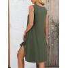 image:imageANRABESS Womens Summer Casual Beach Cover Up Dress Sleeveless Asymmetric Hem Flowy Vacation Cruise Short SundressOlive