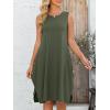 image:imageANRABESS Womens Summer Casual Beach Cover Up Dress Sleeveless Asymmetric Hem Flowy Vacation Cruise Short SundressOlive