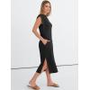 image:imageANRABESS Womens Summer Casual Midi Dress Sleeveless Crewneck Loose Split WrinkleFree Beach Travel Vacation Long SundressBlack