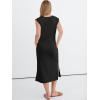 image:imageANRABESS Womens Summer Casual Midi Dress Sleeveless Crewneck Loose Split WrinkleFree Beach Travel Vacation Long SundressBlack