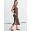 image:imageANRABESS Womens Summer Casual Midi Dress Sleeveless Crewneck Loose Split WrinkleFree Beach Travel Vacation Long SundressCoffee Grey