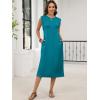 image:imageANRABESS Womens Summer Casual Midi Dress Sleeveless Crewneck Loose Split WrinkleFree Beach Travel Vacation Long SundressLake Blue
