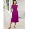 image:imageANRABESS Womens Summer Casual Midi Dress Sleeveless Crewneck Loose Split WrinkleFree Beach Travel Vacation Long SundressPurple Red