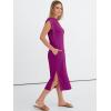image:imageANRABESS Womens Summer Casual Midi Dress Sleeveless Crewneck Loose Split WrinkleFree Beach Travel Vacation Long SundressPurple Red