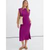 image:imageANRABESS Womens Summer Casual Midi Dress Sleeveless Crewneck Loose Split WrinkleFree Beach Travel Vacation Long SundressPurple Red