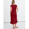 image:imageANRABESS Womens Summer Casual Midi Dress Sleeveless Crewneck Loose Split WrinkleFree Beach Travel Vacation Long SundressRed