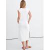 image:imageANRABESS Womens Summer Casual Midi Dress Sleeveless Crewneck Loose Split WrinkleFree Beach Travel Vacation Long SundressWhite