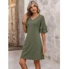 image:imageANRABESS Womens Summer Dresses 2026 Ruffle Sleeve V Neck Casual A Line Tshirt Mini Dress Beach Vacation Clothes with PocketsArmy Green