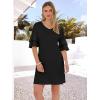image:imageANRABESS Womens Summer Dresses 2026 Ruffle Sleeve V Neck Casual A Line Tshirt Mini Dress Beach Vacation Clothes with PocketsBlack