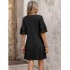 image:imageANRABESS Womens Summer Dresses 2026 Ruffle Sleeve V Neck Casual A Line Tshirt Mini Dress Beach Vacation Clothes with PocketsBlack