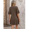 image:imageANRABESS Womens Summer Dresses 2026 Ruffle Sleeve V Neck Casual A Line Tshirt Mini Dress Beach Vacation Clothes with PocketsCoffee
