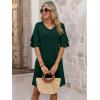 image:imageANRABESS Womens Summer Dresses 2026 Ruffle Sleeve V Neck Casual A Line Tshirt Mini Dress Beach Vacation Clothes with PocketsDeep Green