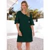 image:imageANRABESS Womens Summer Dresses 2026 Ruffle Sleeve V Neck Casual A Line Tshirt Mini Dress Beach Vacation Clothes with PocketsDeep Green