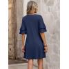 image:imageANRABESS Womens Summer Dresses 2026 Ruffle Sleeve V Neck Casual A Line Tshirt Mini Dress Beach Vacation Clothes with PocketsNavy Blue