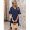 image:imageANRABESS Womens Summer Dresses 2026 Ruffle Sleeve V Neck Casual A Line Tshirt Mini Dress Beach Vacation Clothes with PocketsNavy Blue