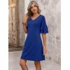 image:imageANRABESS Womens Summer Dresses 2026 Ruffle Sleeve V Neck Casual A Line Tshirt Mini Dress Beach Vacation Clothes with PocketsRoyal