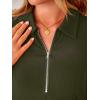 image:imageANRABESS Womens Summer Dresses Casual Sleeveless Ribbed Half Zip Polo Collar Tshirt Dress 2026 Spring Tunics Short SundressArmy Green