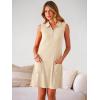 image:imageANRABESS Womens Summer Dresses Casual Sleeveless Ribbed Half Zip Polo Collar Tshirt Dress 2026 Spring Tunics Short SundressBeige