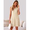 image:imageANRABESS Womens Summer Dresses Casual Sleeveless Ribbed Half Zip Polo Collar Tshirt Dress 2026 Spring Tunics Short SundressBeige