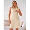 image:imageANRABESS Womens Summer Dresses Casual Sleeveless Ribbed Half Zip Polo Collar Tshirt Dress 2026 Spring Tunics Short SundressBeige