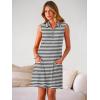 image:imageANRABESS Womens Summer Dresses Casual Sleeveless Ribbed Half Zip Polo Collar Tshirt Dress 2026 Spring Tunics Short SundressBlack White Stripe
