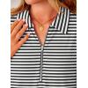 image:imageANRABESS Womens Summer Dresses Casual Sleeveless Ribbed Half Zip Polo Collar Tshirt Dress 2026 Spring Tunics Short SundressBlack White Stripe