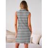 image:imageANRABESS Womens Summer Dresses Casual Sleeveless Ribbed Half Zip Polo Collar Tshirt Dress 2026 Spring Tunics Short SundressBlack White Stripe