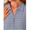 image:imageANRABESS Womens Summer Dresses Casual Sleeveless Ribbed Half Zip Polo Collar Tshirt Dress 2026 Spring Tunics Short SundressBlue White Stripe