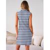 image:imageANRABESS Womens Summer Dresses Casual Sleeveless Ribbed Half Zip Polo Collar Tshirt Dress 2026 Spring Tunics Short SundressBlue White Stripe