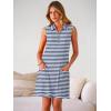 image:imageANRABESS Womens Summer Dresses Casual Sleeveless Ribbed Half Zip Polo Collar Tshirt Dress 2026 Spring Tunics Short SundressBlue White Stripe