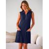 image:imageANRABESS Womens Summer Dresses Casual Sleeveless Ribbed Half Zip Polo Collar Tshirt Dress 2026 Spring Tunics Short SundressNavy Blue