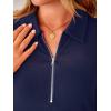 image:imageANRABESS Womens Summer Dresses Casual Sleeveless Ribbed Half Zip Polo Collar Tshirt Dress 2026 Spring Tunics Short SundressNavy Blue