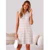 image:imageANRABESS Womens Summer Dresses Casual Sleeveless Ribbed Half Zip Polo Collar Tshirt Dress 2026 Spring Tunics Short SundressPink White Stripe