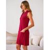 image:imageANRABESS Womens Summer Dresses Casual Sleeveless Ribbed Half Zip Polo Collar Tshirt Dress 2026 Spring Tunics Short SundressRed