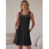 image:imageANRABESS Womens Summer Dresses Lace Crew Neck Sleeveless Sundress 2026 Mini Tank Dress Boho Beach Cover Ups with PocketsBlack